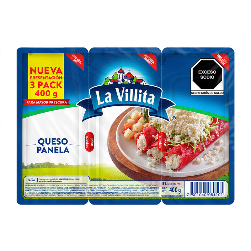 Queso Panela La Villita Multipack 400 g