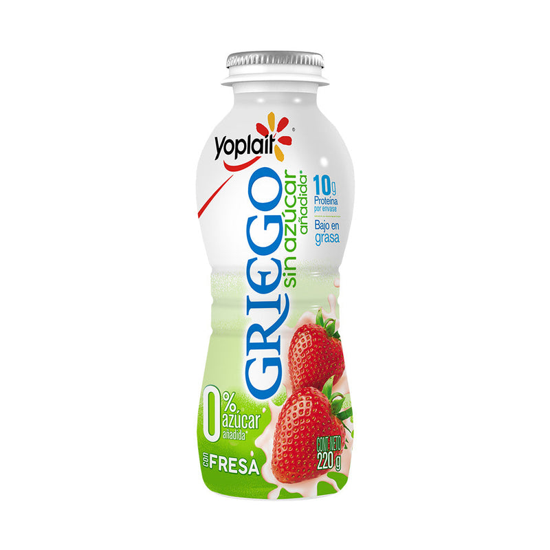 Yoghurt Griego Yoplait Bebible Sin Azúcar Fresa 220g