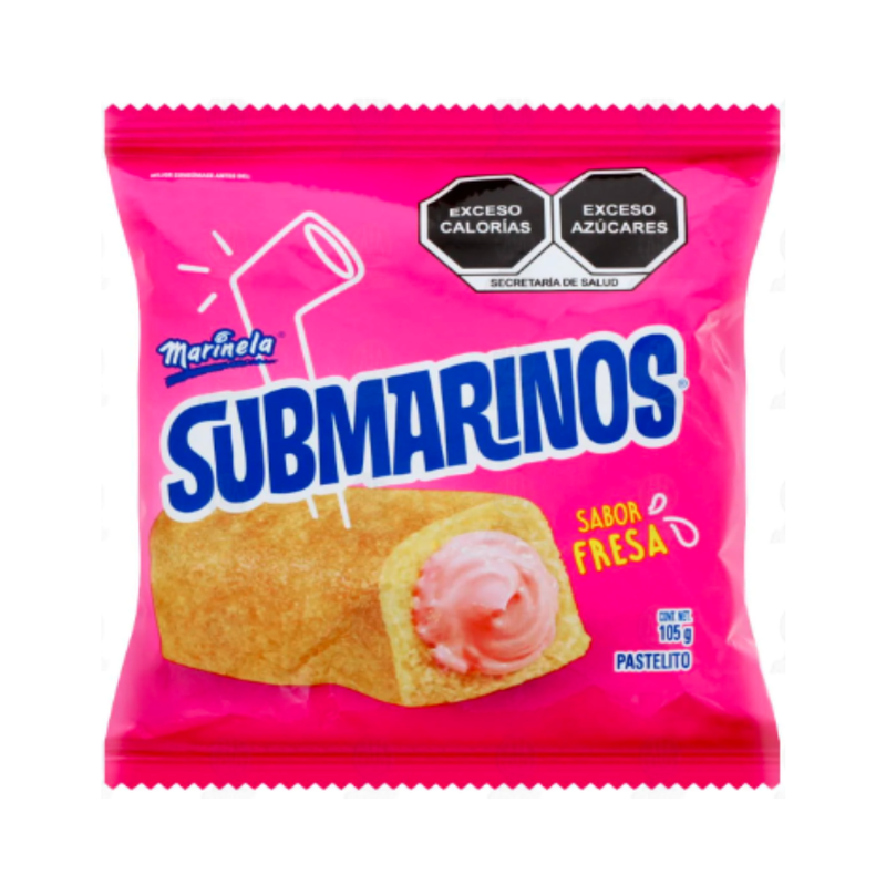 Submarinos Fresa 3 Pzas Marinela 105 g